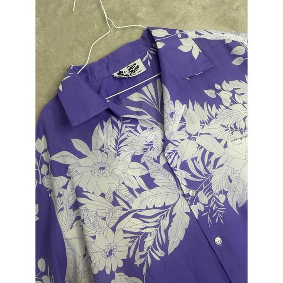 Hilo Hattie Other - Hilo Hattie Men's Tropical Floral Purple Short-Sleeve Shirt